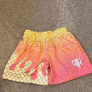 Baseball 101 boys Strawberry Banana ice cream drip shorts